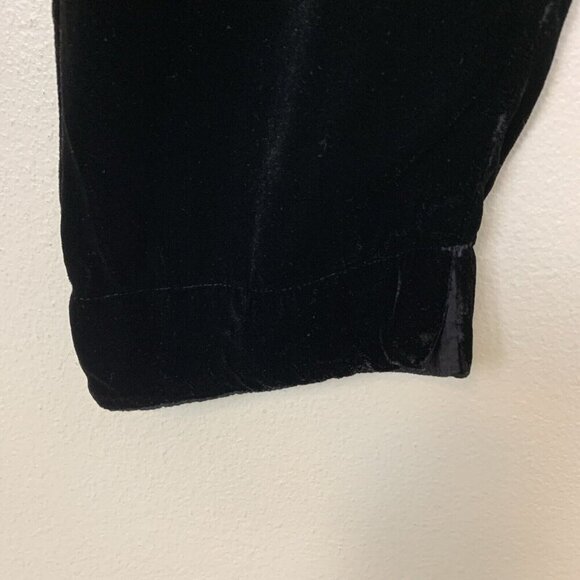 Cut Loose Womens Size M Black Velvet Pull On Pants Rayon Silk Ankle Holiday - Picture 6 of 13